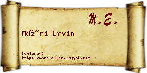 Móri Ervin névjegykártya